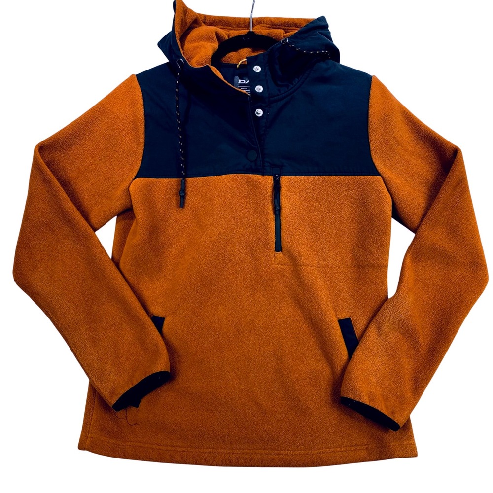 Dakine Women's Size S Orange Fleece Hooded Pullover Sweatshirt‎ Water Resistant